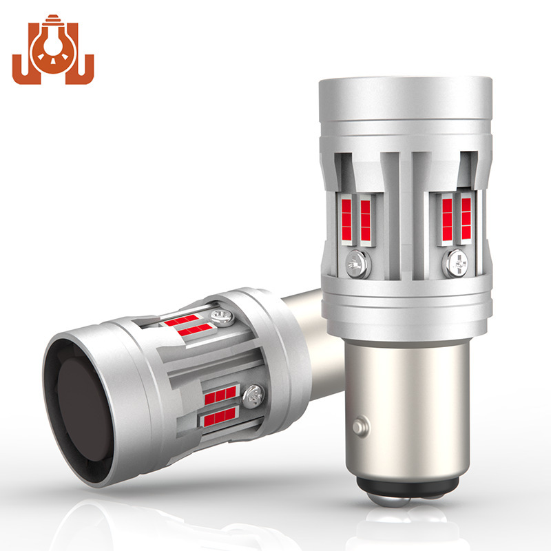 1156 1157 LED解码刹车灯红光高亮大功率带风扇P21/5W LED车灯|undefined