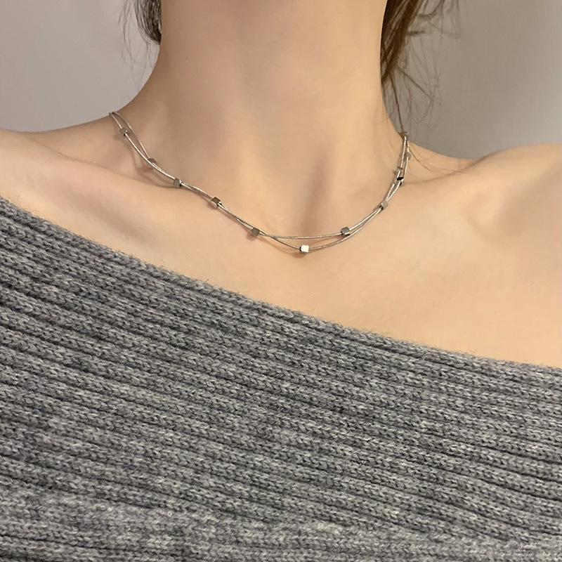 Simple Style Geometric Titanium Steel Plating Necklace 1 Piece