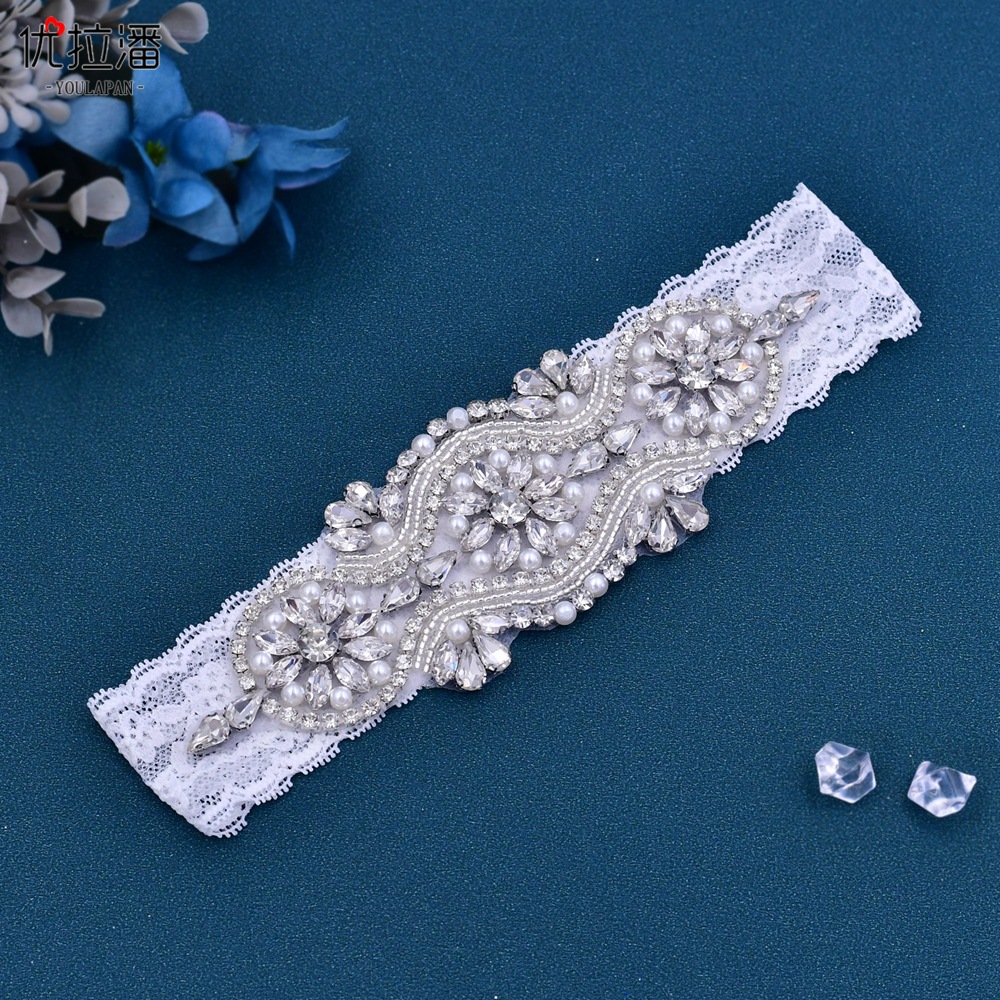 Urapan Bridal Rhinestone Garter Belt, European & American Style, Handmade Suspender Necklace Leg Sleeves for Western-Style Wedding Accessories, STS05