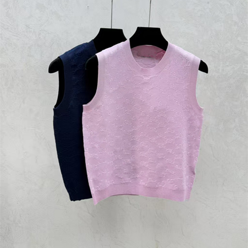 High-End Shenzhen Nanyou g Brand Sleeveless Vest 26 Summer New Monogram Letter Jacquard Slim-Fit Youthful Top High-End Shenzhen Nanyou g Brand Sleeveless Vest 26 Summer New Monogram Letter Jacquard Slim-Fit Youthful Top