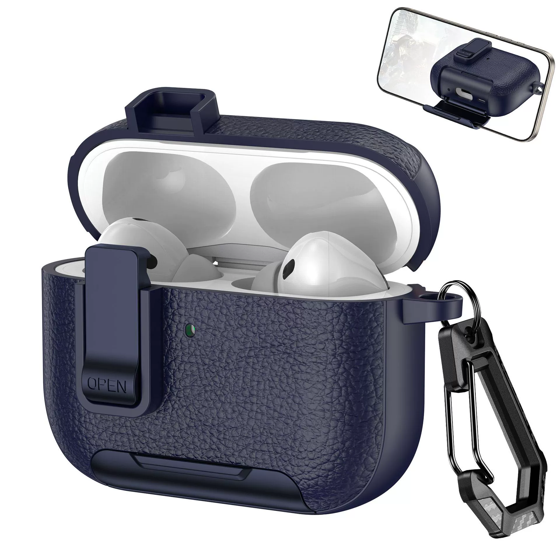 Подходит для наушников AirPods 4 раковина мобильного держателя замок Pro2 бизнес-мальчики наушники Pro3 простая кожаная отделка