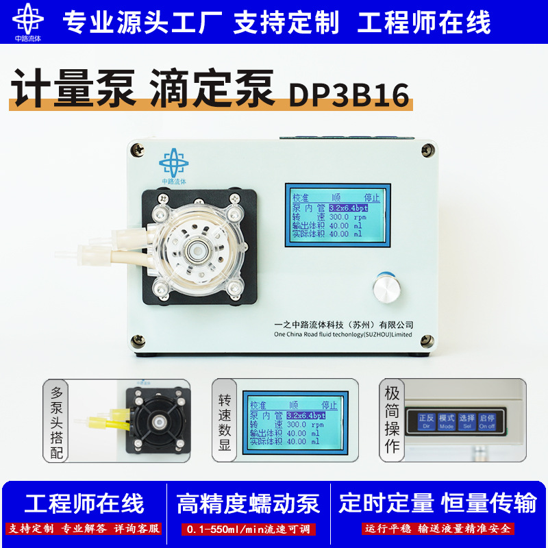 实验室计量泵滴定泵DP3B16 微量恒流泵电动直流循环计量泵