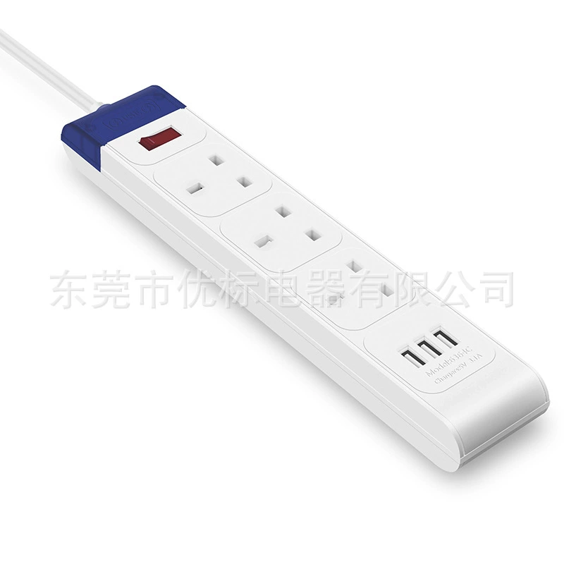 BS британский стандарт конвертер розетка 1–3 гнезда без USB
