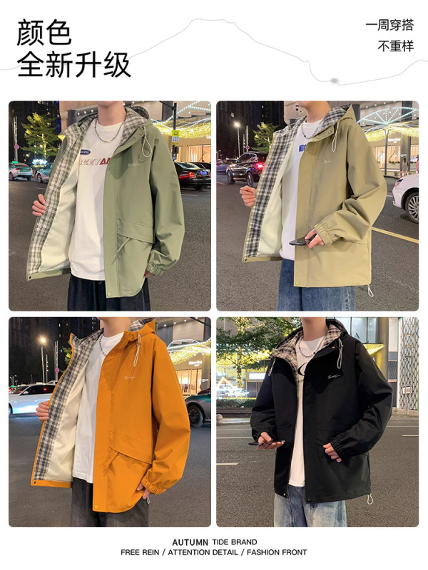 NASA连帽防风夹克男款春秋潮牌宽松工装机能冲锋休闲运动外套上衣|undefined