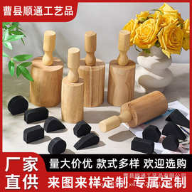 跨境木质陶泥杯子模具 手工DIY陶泥杯子模具 实木带把手陶艺模具