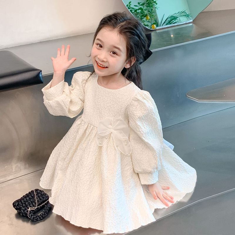 女宝宝后背蝴蝶结公主裙2025春秋儿童长袖连衣裙女童仙女礼服裙子|undefined