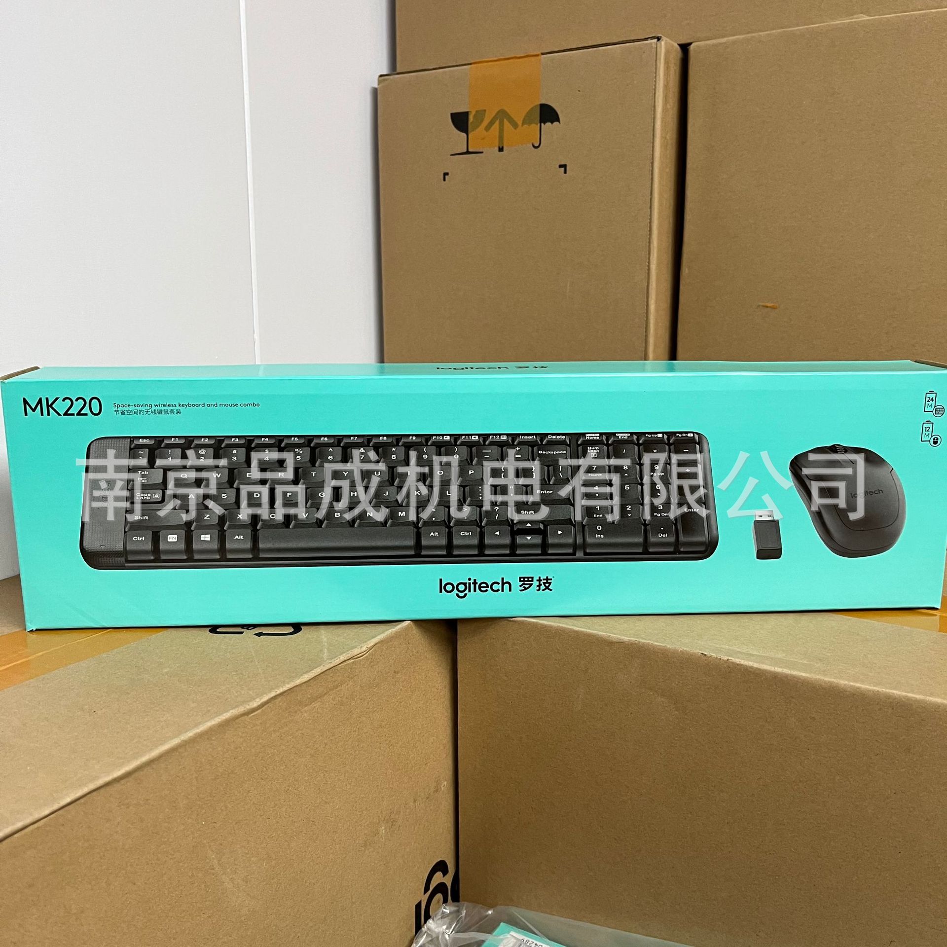 Conjunto de teclado y ratón inalámbricos Logitech MK220 para uso doméstico, ratón y teclado inalámbricos para ordenador y oficina.