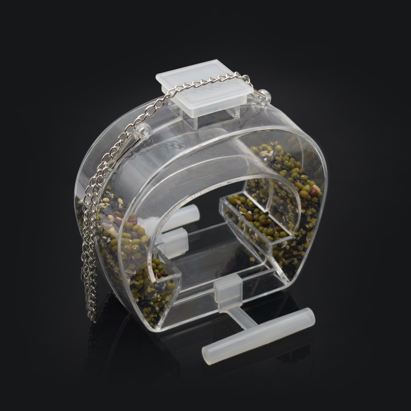 Acrylic Plexiglass Bird Feeder Acrylic Pet Bird Feeder Hanging Transparent Wild Bird Feeder