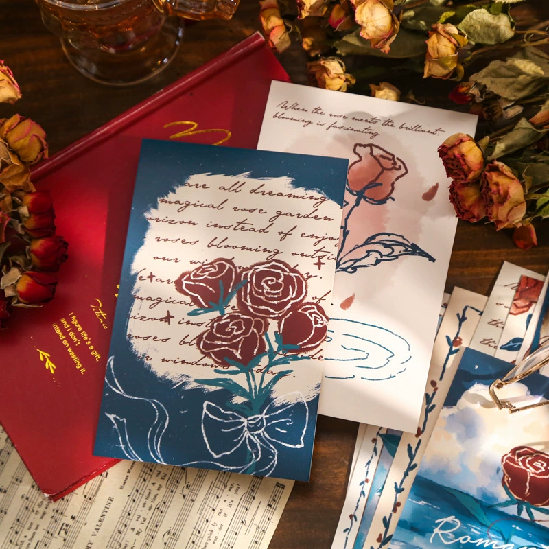 Почтовая открытка-бокс (MR. PAPER) Rose Revelation — 30 ретро иллюстрационных карточек, нарисованных вручную