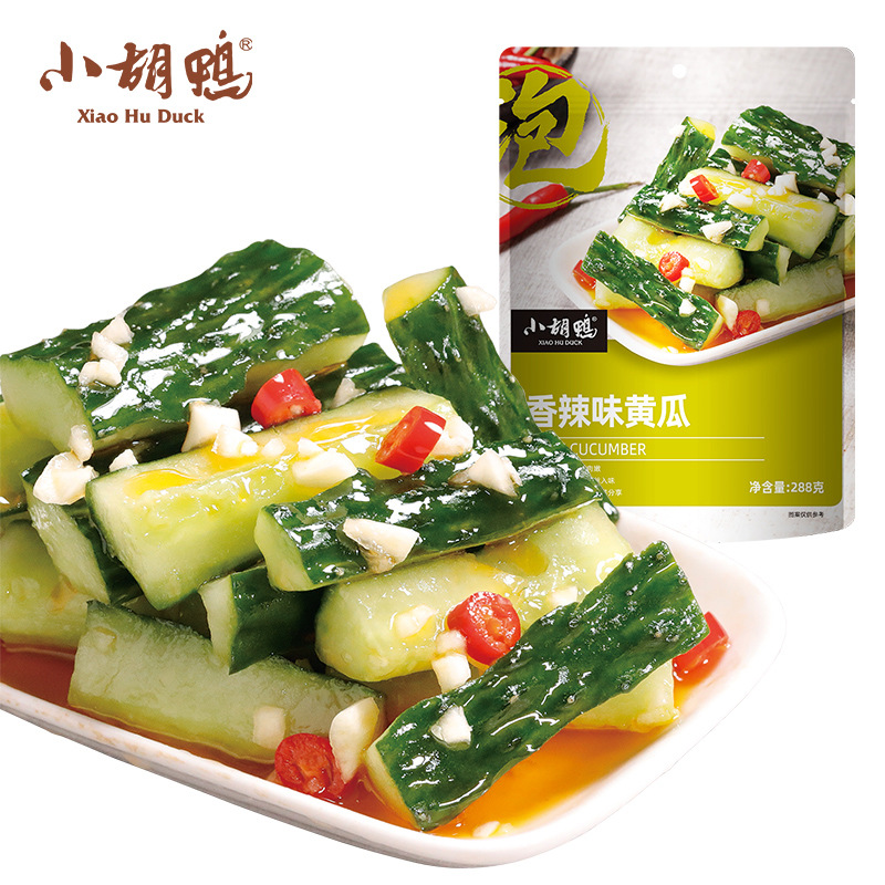 Xiao Hu Duck Crispy Cucumber 288g, Ready-to-Eat Snack, Appetizer for Leisure, Hubei Specialty, Night Snack, Mix with Rice