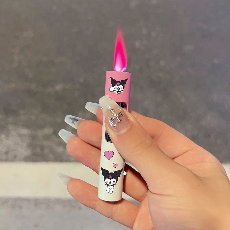 【Dropshipping】Kuromi Pachacama Dog Lighter Tomy Everchanging Color Cylinder Cartoon Boyfriend Gift for Girls