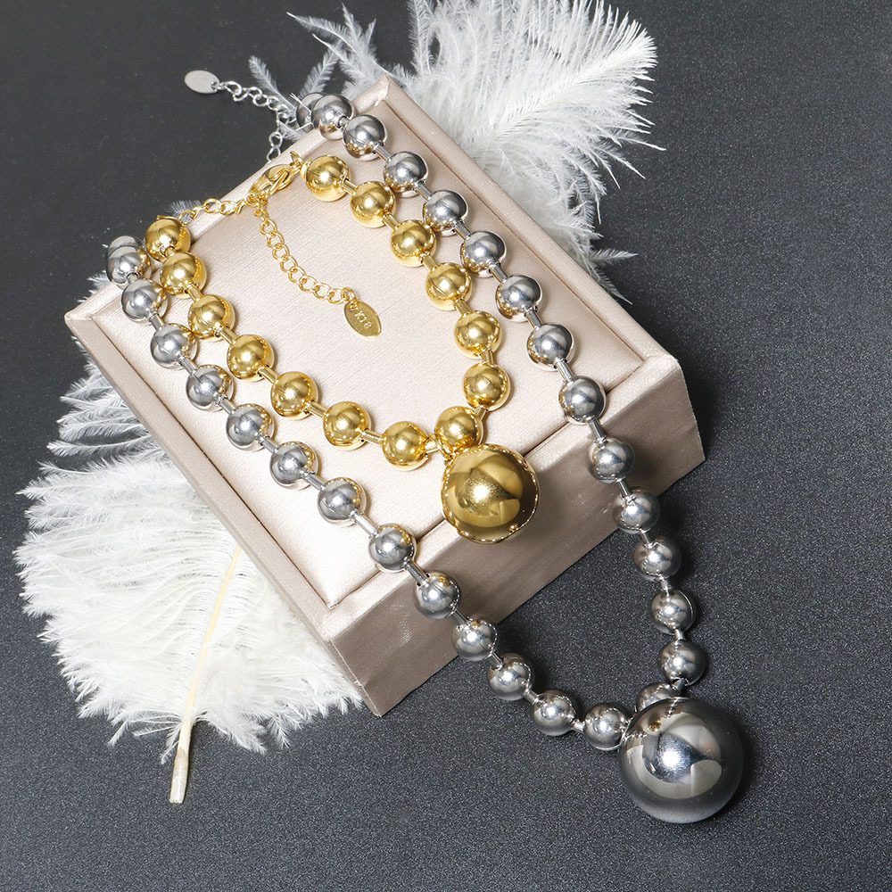 Ball Pattern Women's Gender Wholesale Jewelry Streetwear Ball 304 Stainless Steel Plating Bracelets Necklace