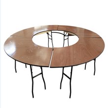 欧美款式户外木制圆桌 胶合板实木制大圆环形桌餐桌台可折叠桌子