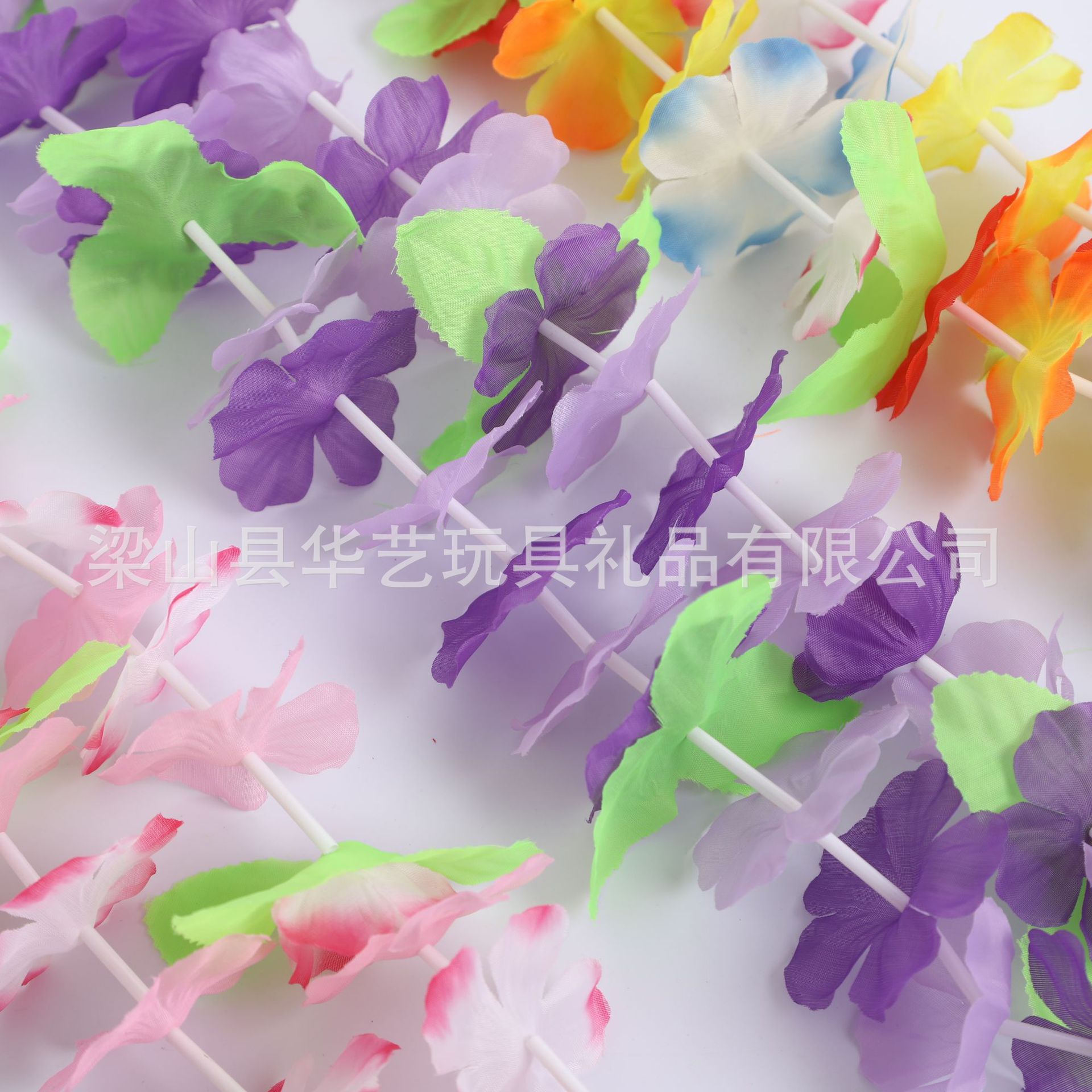 Fábrica de seis piezas en stock mosaico guirlandas hawaianas simulación guirlandas de poliéster guirlandas de estilo de Navidad