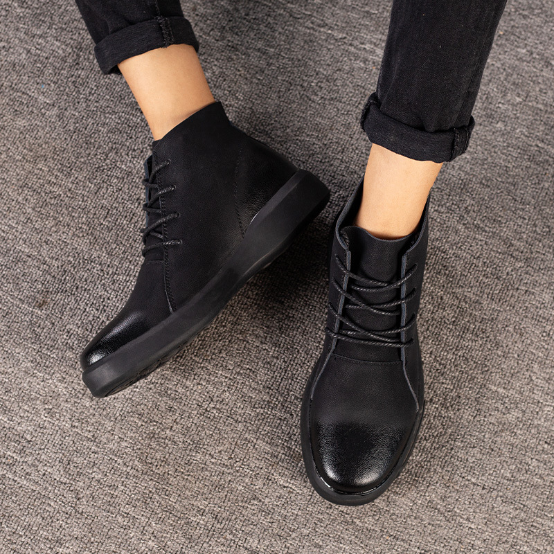 New cowhide Martin boots winter men's boots men's casual leather shoes non-slip men's shoes youth fashion shoes