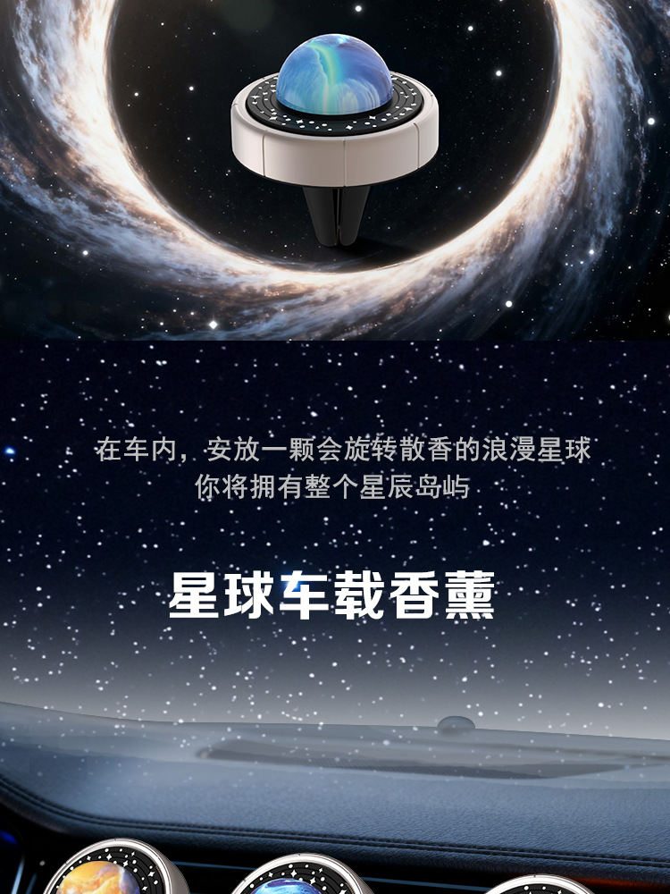 Planet-Shaped Car Air Freshener with Rotating Design for Car Air Vents, High-End Perfume Ornament for Air Conditioning Vents