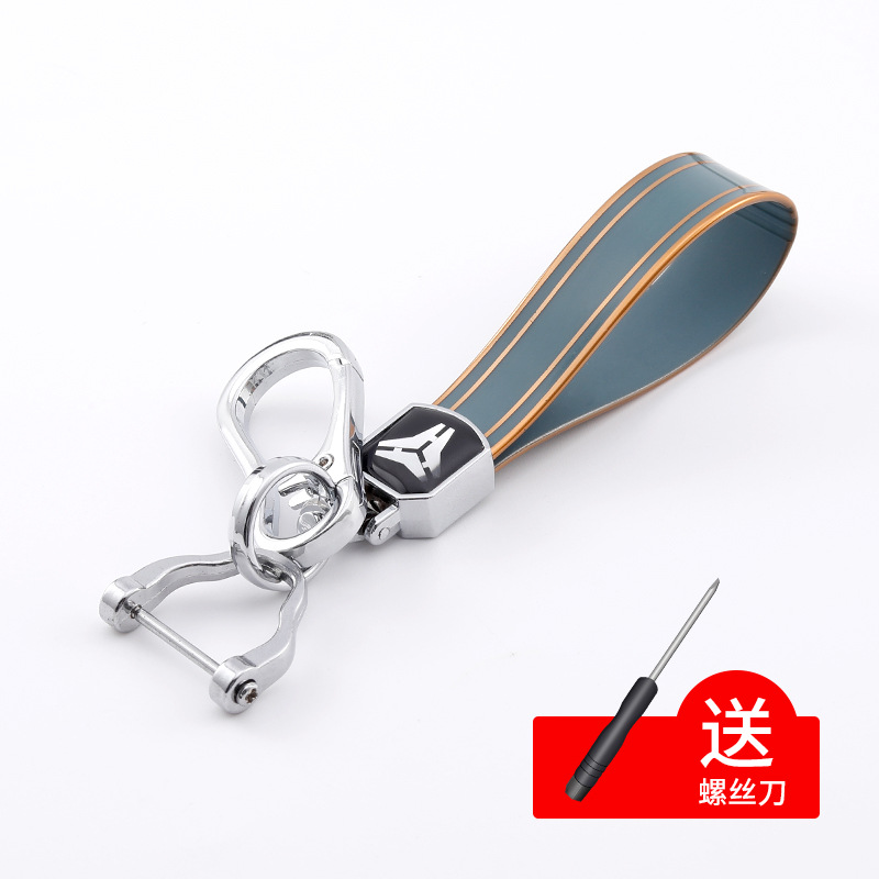 新しいtpuメッキの金の縁のキーホルダーの自動車のキーホルダーのペンダントの高品質の金属の馬蹄の掛け縄の卸売り