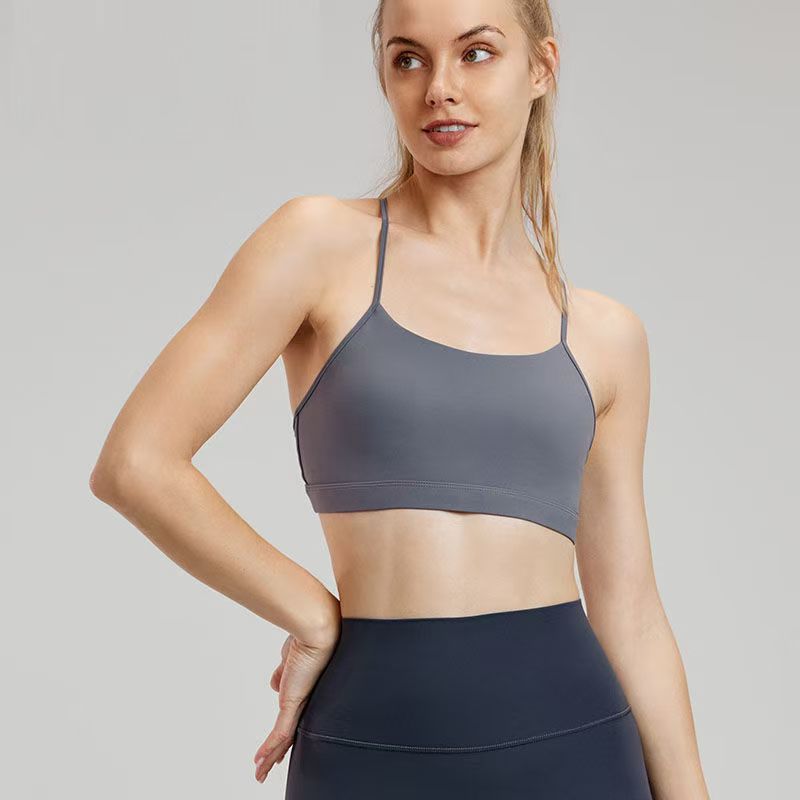 Nuevo deportes running yoga ropa interior chaleco mujer fija cojín de pecho cinturón de hombro delgado cinturón de belleza ligero transpirable fitness