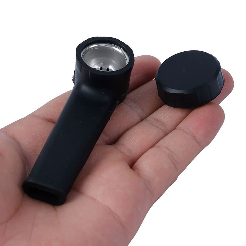 Черная силиконовая трубка, металлический курительный горшок, набор для курения трубки, экологически чистый, бесцветный, без запаха, портативный, готов к оптовой продаже и может быть отправлен от имени других.