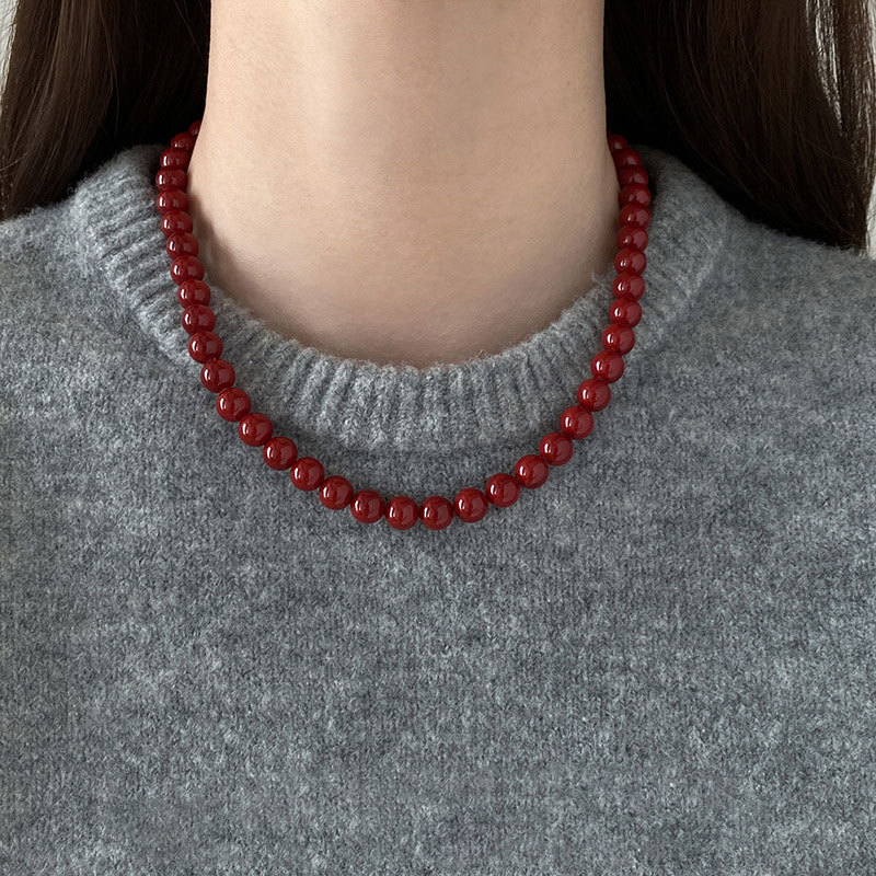 8mm Glass Bead Necklace