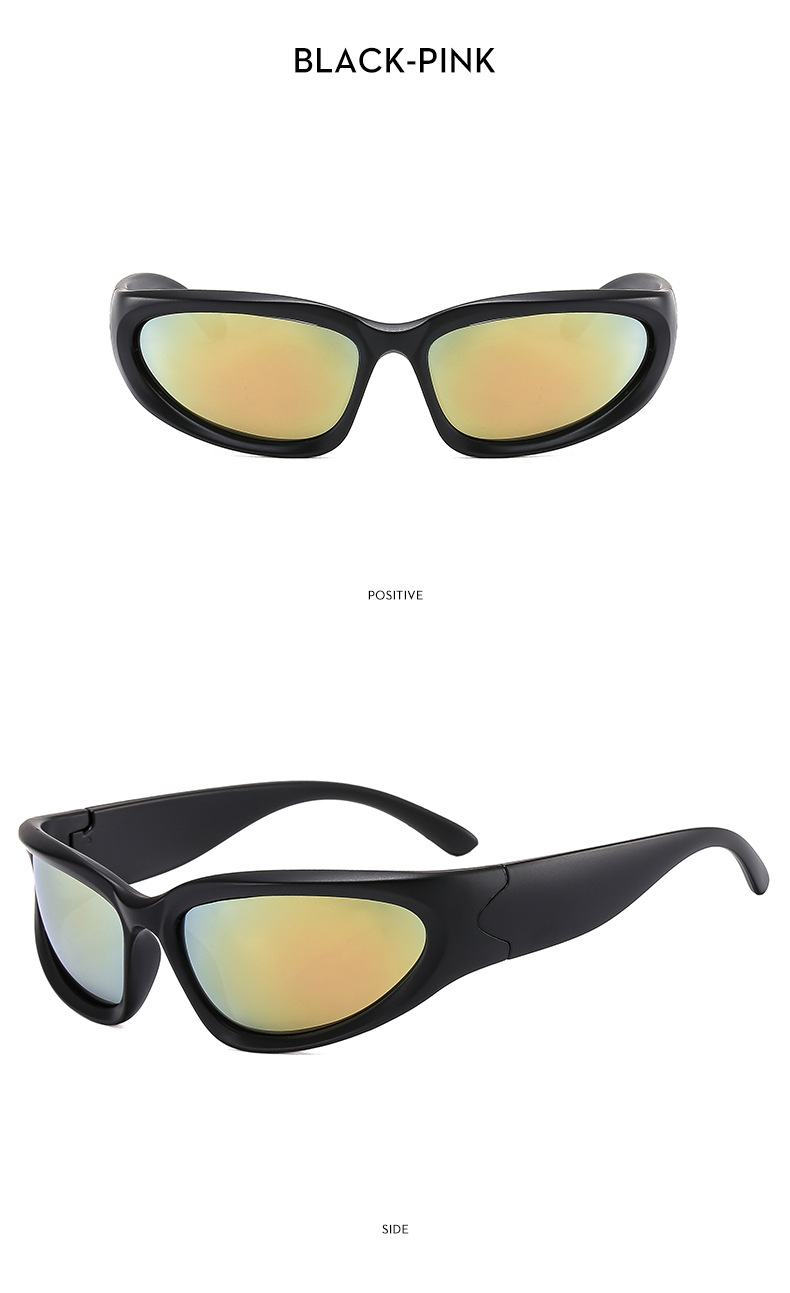 Millennium Future New Y2K Spicy Girl Cycling Punk Sports Network Occhiali da sole rossi Occhiali alla moda da donna_voghion.com