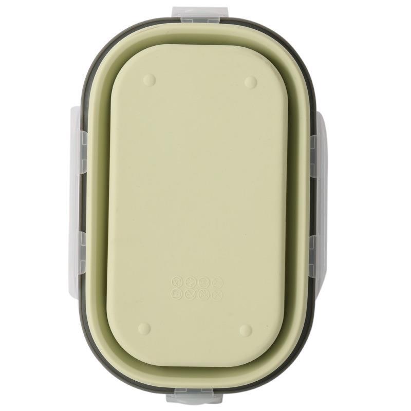 Silicona plegable lonchera microondas horno sola capa crujiente utensilios de cocina retráctil picnic caja Bento