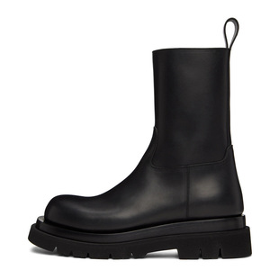 Genuine leather men's boots 2023 autumn and winter cigarette tube mid-calf Martin boots British style side zipper thick bottom increased wear-resistant leather boots