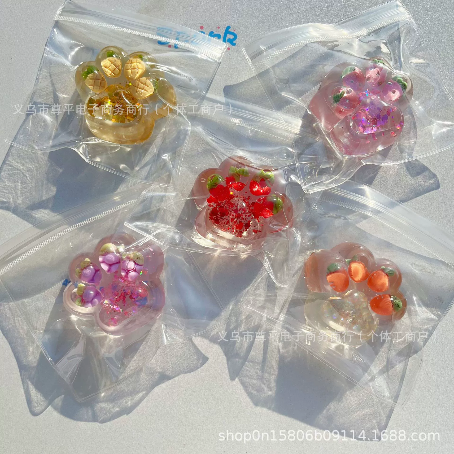 Большая прозрачная мягкая игрушка для снятия стресса в виде кошачьей лапы с кристаллами для девочек, большая мягкая гелевая мягкая глина, медленное восстановление.