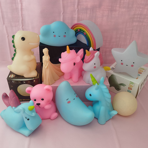 Cute cartoon glowing toy night market stall wholesale influencer atmosphere night light children's creative gift small night light