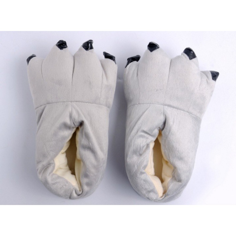 Super suave terciopelo animal inicio garra zapatos hombres y mujeres pareja pata de invierno Zapatillas de algodón bolsa de zapatos de tacón azul verde venta al por mayor