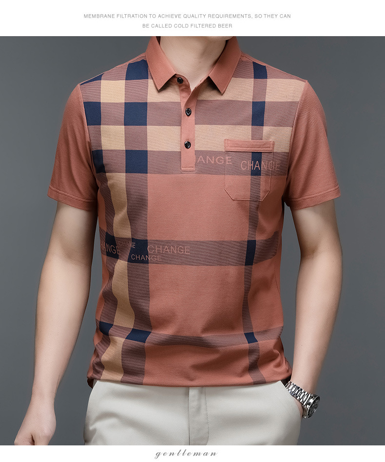 Mingdi Mouse 2024 Sommer Neues Polo-Kragen-Kurzarm-T-Shirt mit Taschendruck aus reiner Baumwolle für Herren_voghion.com