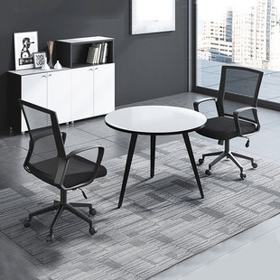 Negotiation Reception Small Round Table Modern Simple Negotiation Table Milk Tea Shop Coffee Shop Casual Table and Chair Combination White Dining Table