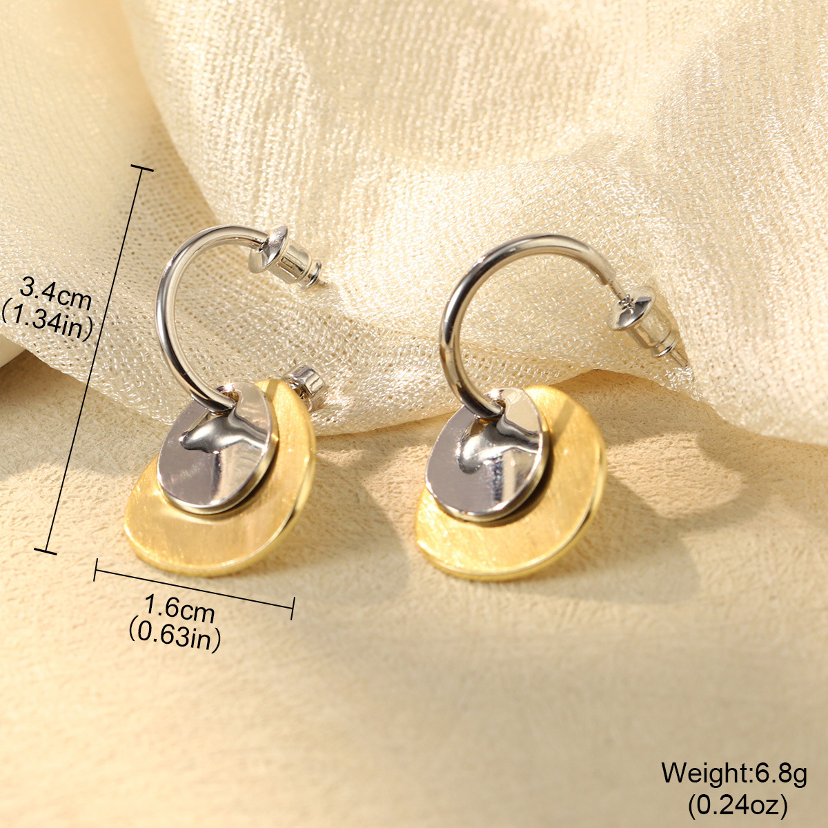 7g Weight Copper Ear Needle Material Ear Studs Classification 1 Pair Quantity Daily, Street Occasion Copper Material Geometric Pattern Women's Gender Mixed Metal, Plating Design Retro, Commute Style 1 Pair Retro Commute Geometric Mixed Metal Plating Copper Ear Studs 16