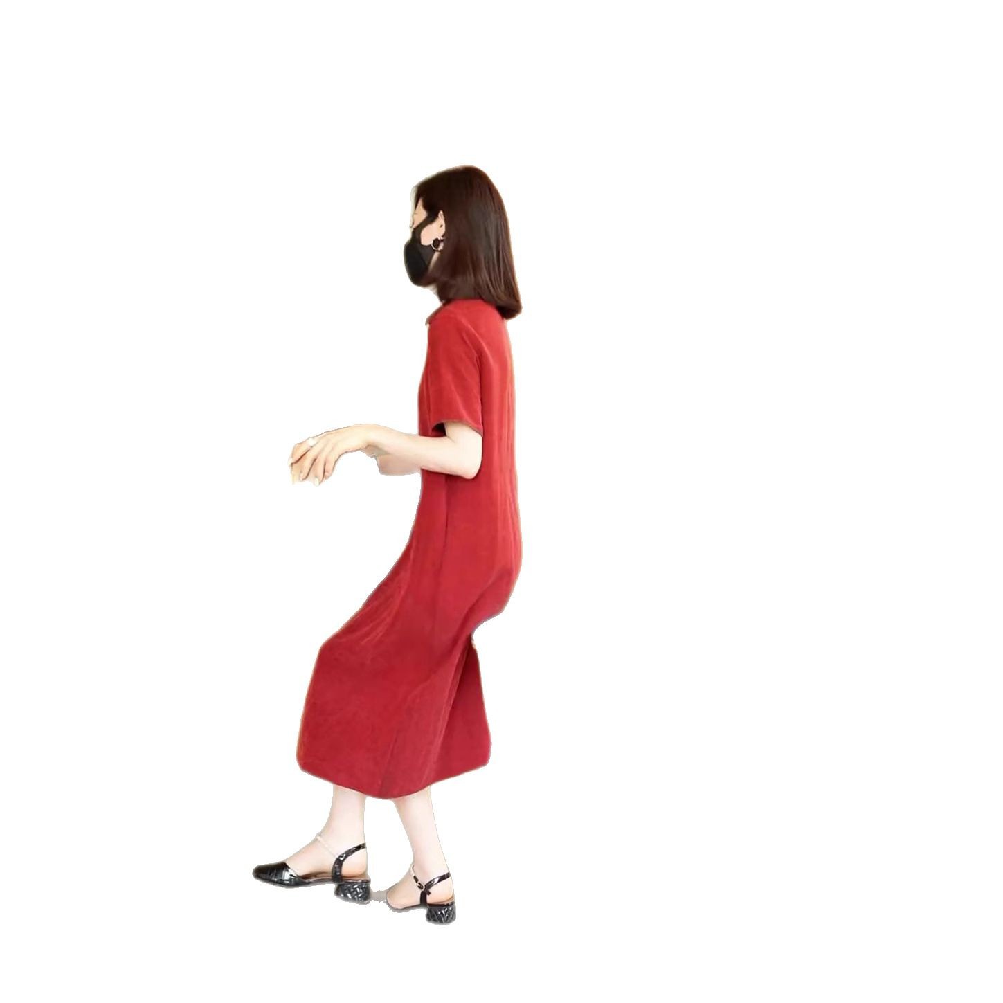 Sườn xám cách tân mùa hè FL231556 – Váy liền đỏ khí chất trẻ trung — Màu đỏ