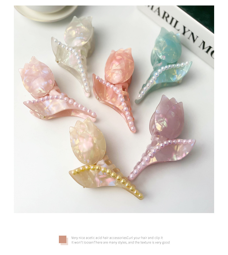1 Piece Quantity Daily Occasion Fashion Flower Acetic Acid Sheets Handmade Hair Claws 1 Piece