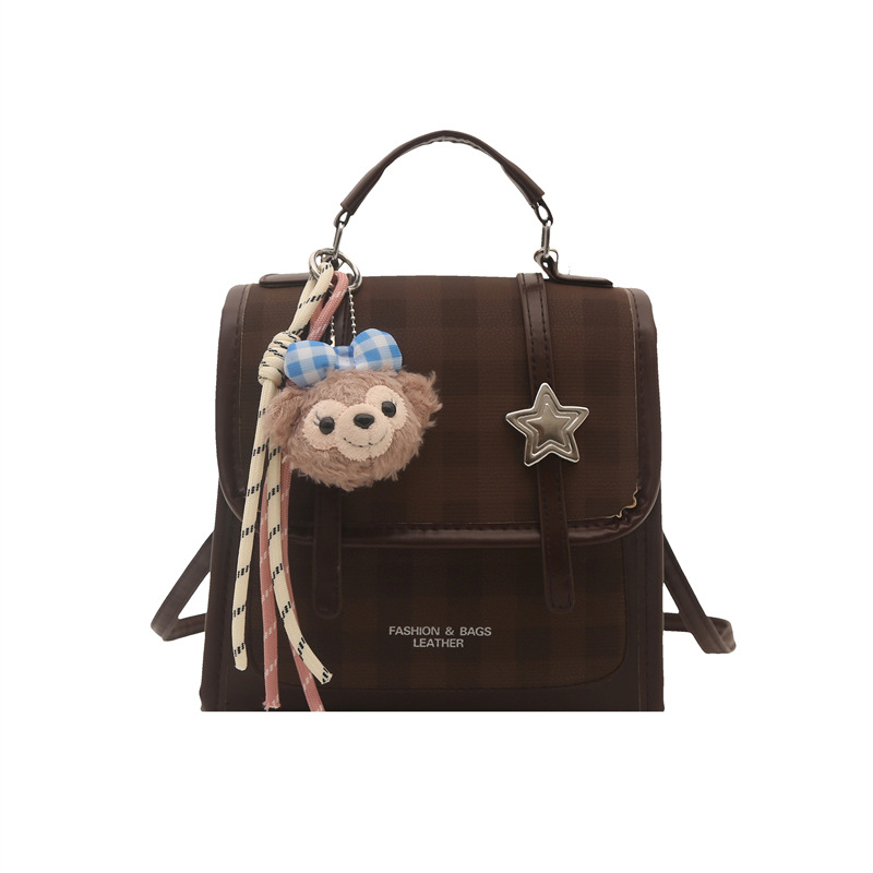 Mochila coreana de nicho popular para mujeres 2026 nueva exquisita mini mochila a cuadros, mochila de viaje de alto valor
