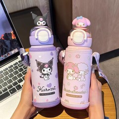 库洛米水杯儿童保温杯女孩2025新款幼儿园小学生上学专用吸管水壶