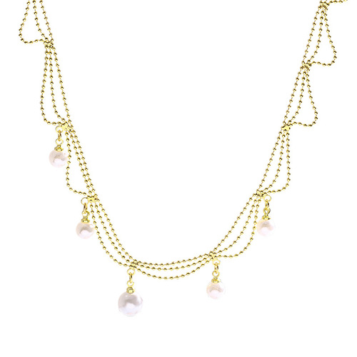 Korean new niche pearl necklace for women, versatile splicing love clavicle chain, light luxury temperament beaded necklace wholesale