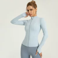 Спортивная йога-одежда, костюм, куртка для зала, узкий крой, облегающая, для бега