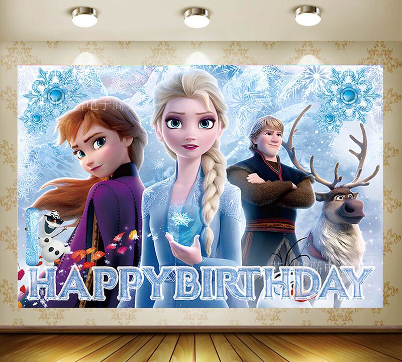New vinyl material Frozen princess Elsa birthday ball photography background cloth cross-border exclusive New vinyl material Frozen princess Elsa birthday ball photography background cloth cross-border exclusive