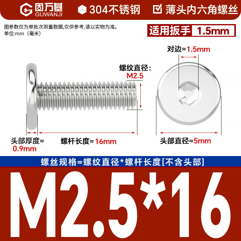 304 M2.5*16