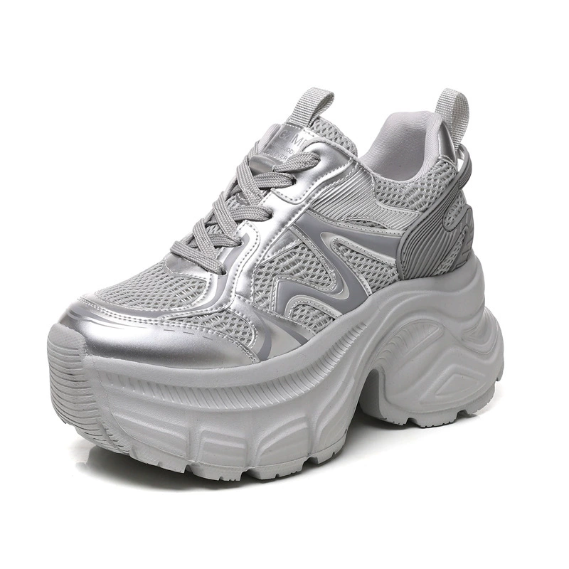 Mesh sports high fashionable casual footwear for leisure platform, trend of season