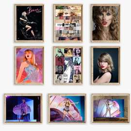 TaylorSwifts泰勒斯威夫特歌手海报跨境工厂批发无框帆布装饰画芯