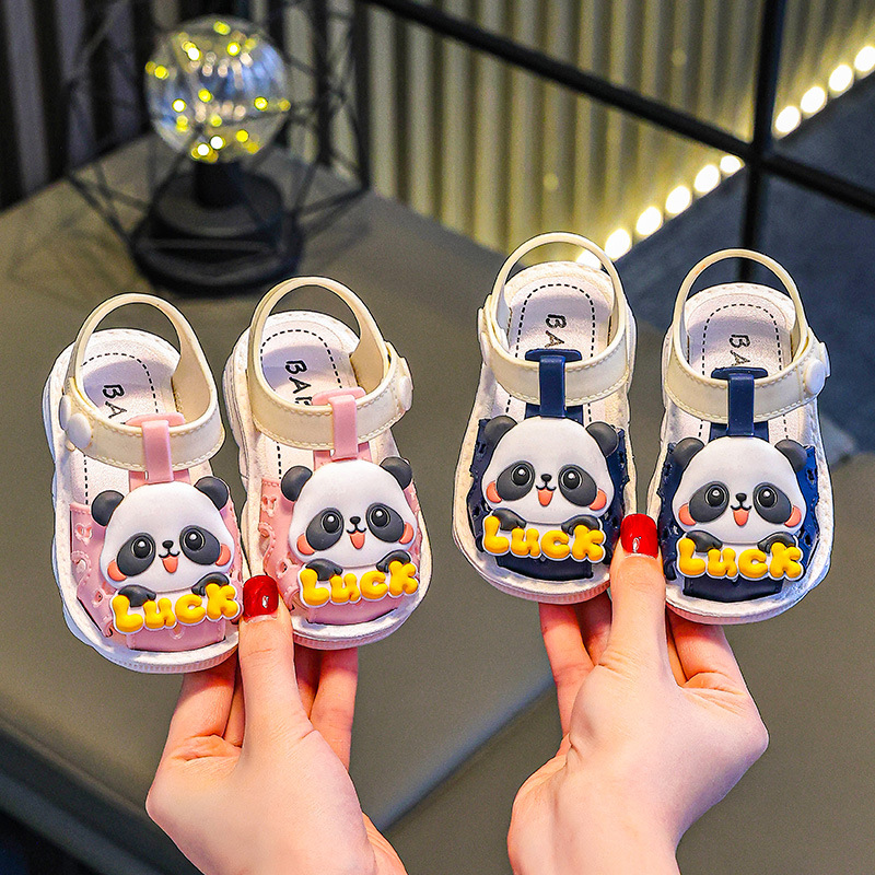 Sandalias para bebés de verano zapatos para niños sandalias para niñas princesas zapatos para bebés con suela suave sandalias para niños pandas