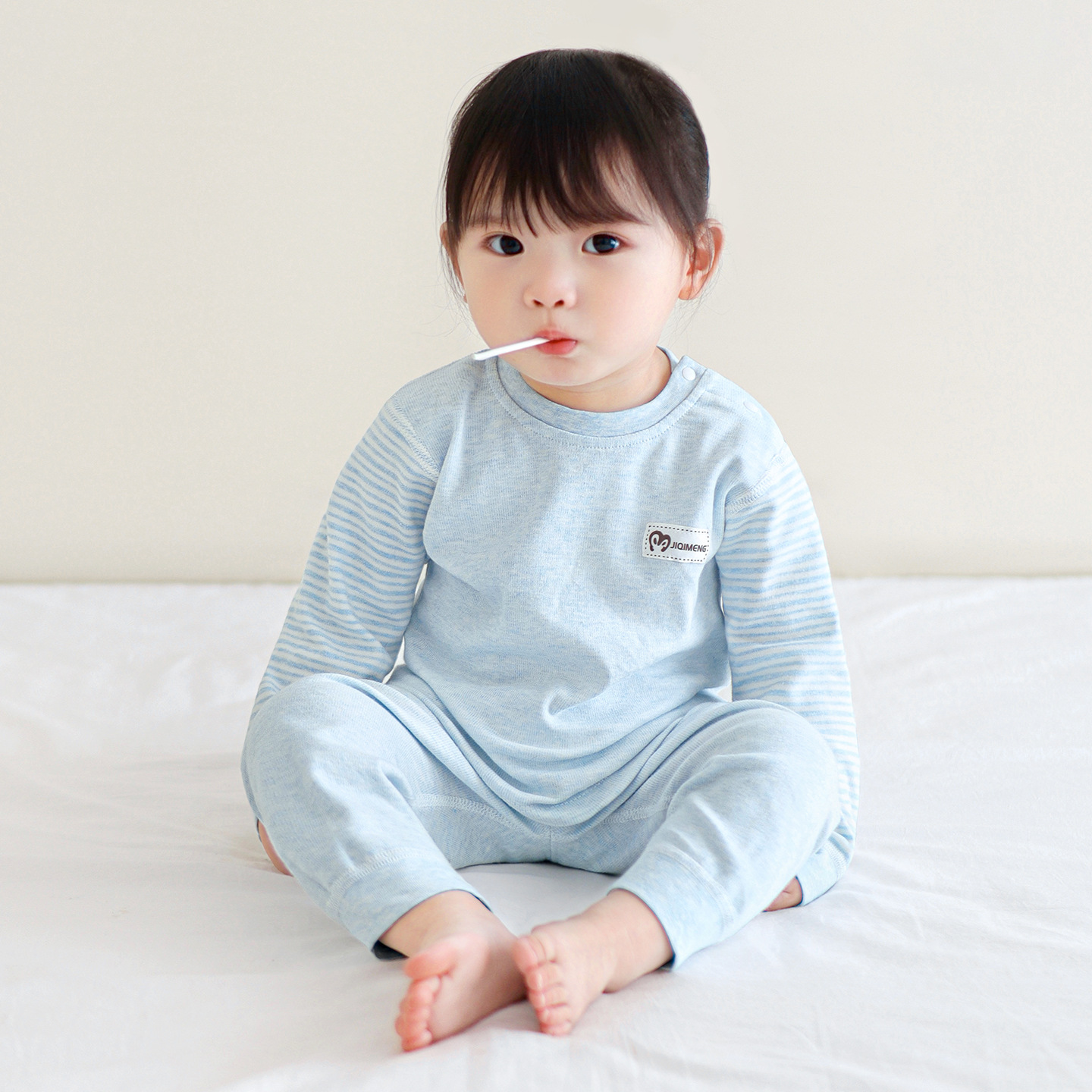 Primavera y otoño, pantalones de otoño para bebés, algodón para niños, niñas, pijamas divididos delgados, ropa interior para bebés