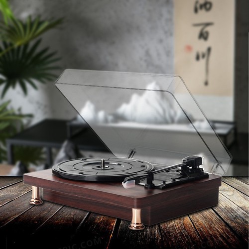 Vinyl record player retro red wood grain gramophone Bluetooth gift decorative shelf antique speaker foreign trade supply