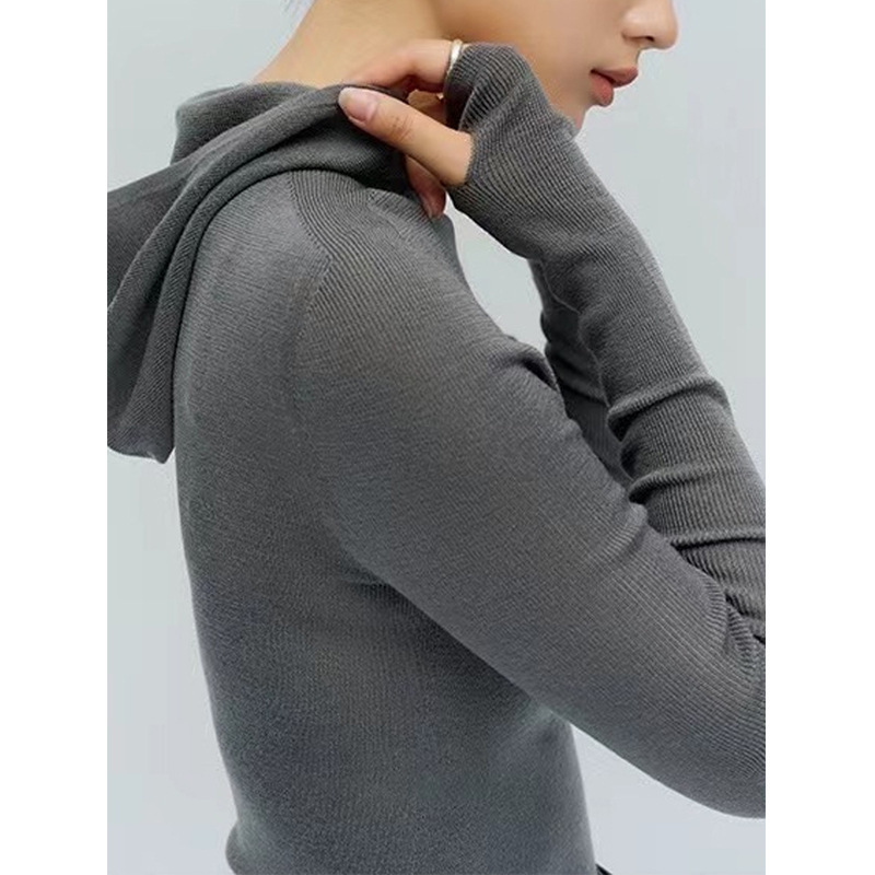 French style non-pressure sweater 2023 stacked new design hooded slim bottoming shirt wool sweater autumn and winter French style non-pressure sweater 2023 stacked new design hooded slim bottoming shirt wool sweater autumn and winter