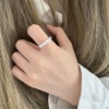 Tide, adjustable ring, simple and elegant design, 2024 years, on index finger, Japanese and Korean