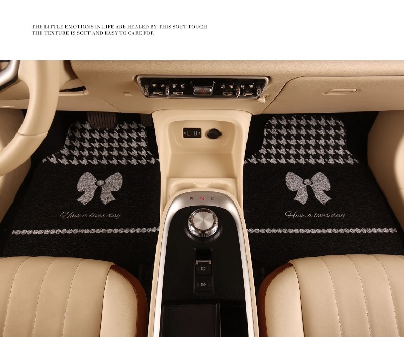 Cute Cartoon Car Floor Mat Silk Loop Single Piece High-End Car Interior Anti-Dirt Carpet Protective Mat Thickened Universal for Girls