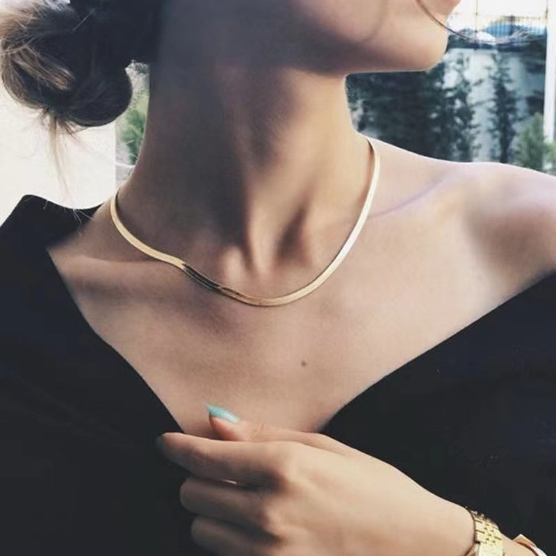 Geometric Pattern PVD Coated Real Gold Plated 16K Gold White Gold Plated Gold Plating Geometric 304 Stainless Steel Fashion Waterproof Non Tarnish 304 Stainless Steel Necklace